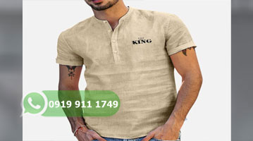 پیراهن کتان نخی آستین کوتاه تابستانی m405