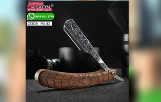 تیغ اصلاح آرایشگری دسته چوبی مدل m142