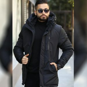 کاپشن ضد باد کلاهدار مردانه e081