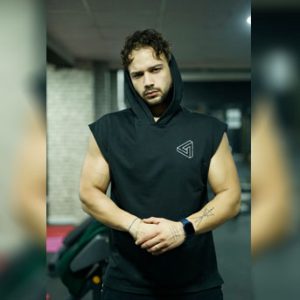 سویشرت ورزشی کلاهدار بدون آستین e078