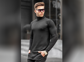 ژاکت بافتنی یقه اسکی بیسکوئیتی