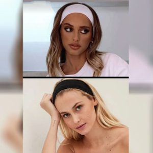 ست زنانه monalisa دو عدد بند موی مشکی و سفید انعطاف پذیر نخی e136