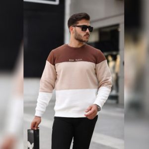سویشرت یقه خدمه سه نخ مردانه e126