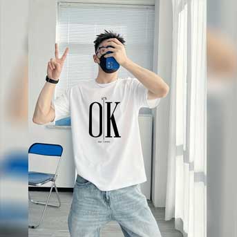 تی شرت 100% پنبه گرافیکی OK