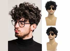کلاه گیس مردانه سیاه و سفید
