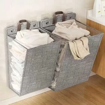 سبد لباسشویی تاشو دیواری