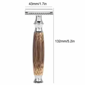تیغ اصلاح ایمنی قدیمی با دسته بامبو مدل m1189