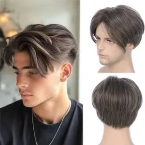 کلاه گیس پیکسی مردانه قهوه‌ ای طبیعی مدل m1212