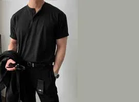 تی‌شرت یقه دگمه ای مردانه مدل m1320